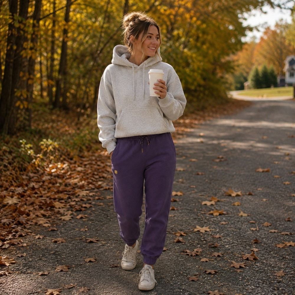 Peloton Womens Small Purple Fleece Jogger Sweatpants Tapered Lounge Activewear
